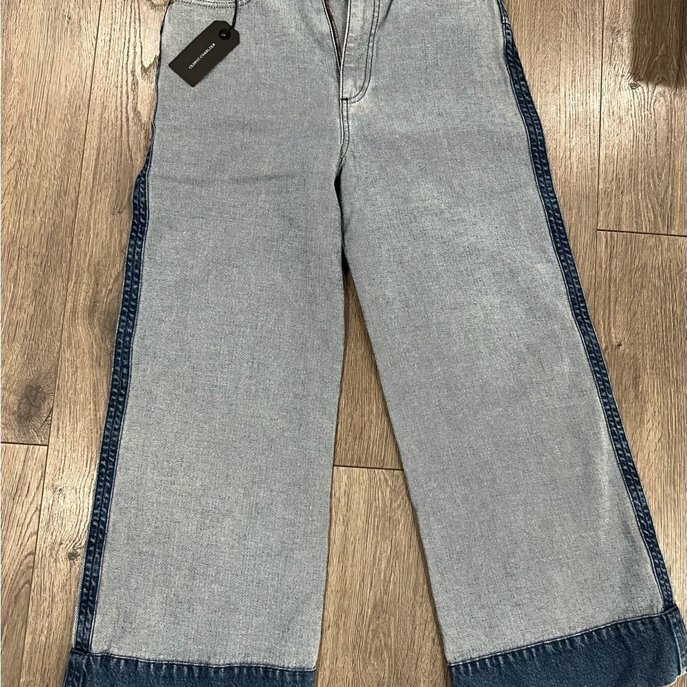 Cedric Charlier Cropped Wide Leg Jeans